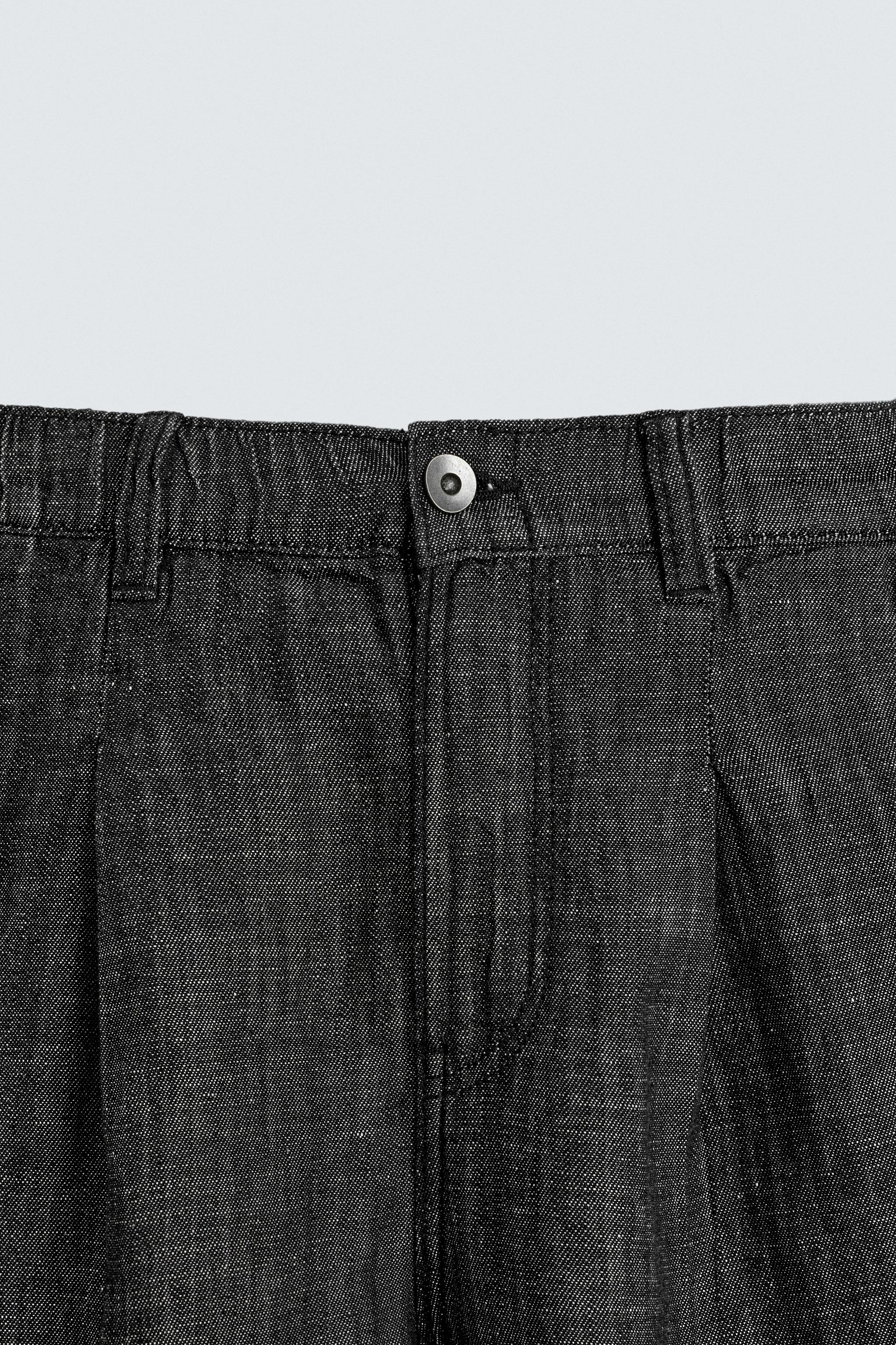 RELAXED FIT COTTON - LINEN PANTS